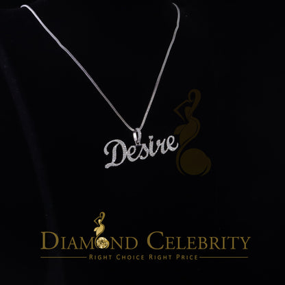 DiamondCelebritees White Desire Letter 925 Sterling Silver Pendant 2.49ct Cubic Zirconia stone