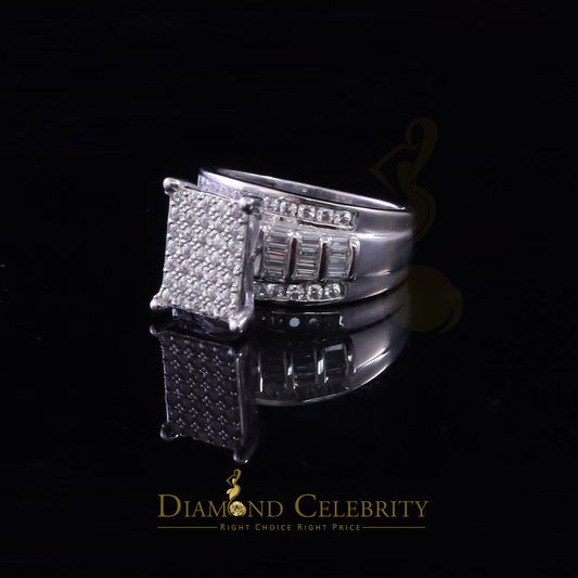 DiamondCelebritees 2.25ct Cubic Zirconia 925 White Silver Cinderella Engagement Women's Ring Size 8