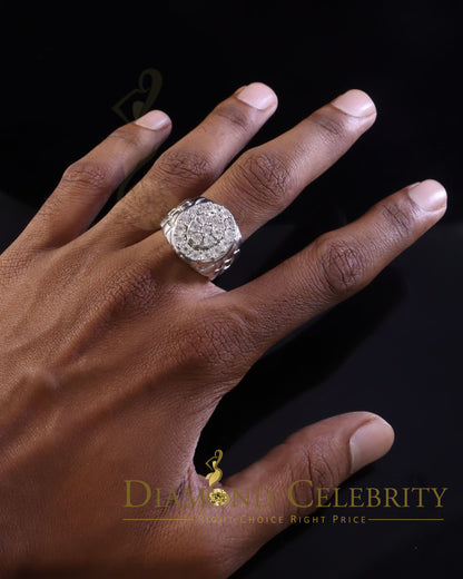 DiamondCelebritees 0.10CT Real Diamond 925 Sterling White Silver Round Womens Engagement Ring Size8