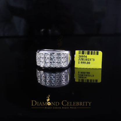 DiamondCelebritees Mirage Set Real 0.30ct Diamond 925 White Silver Wedding Band Men's Ring Size 11
