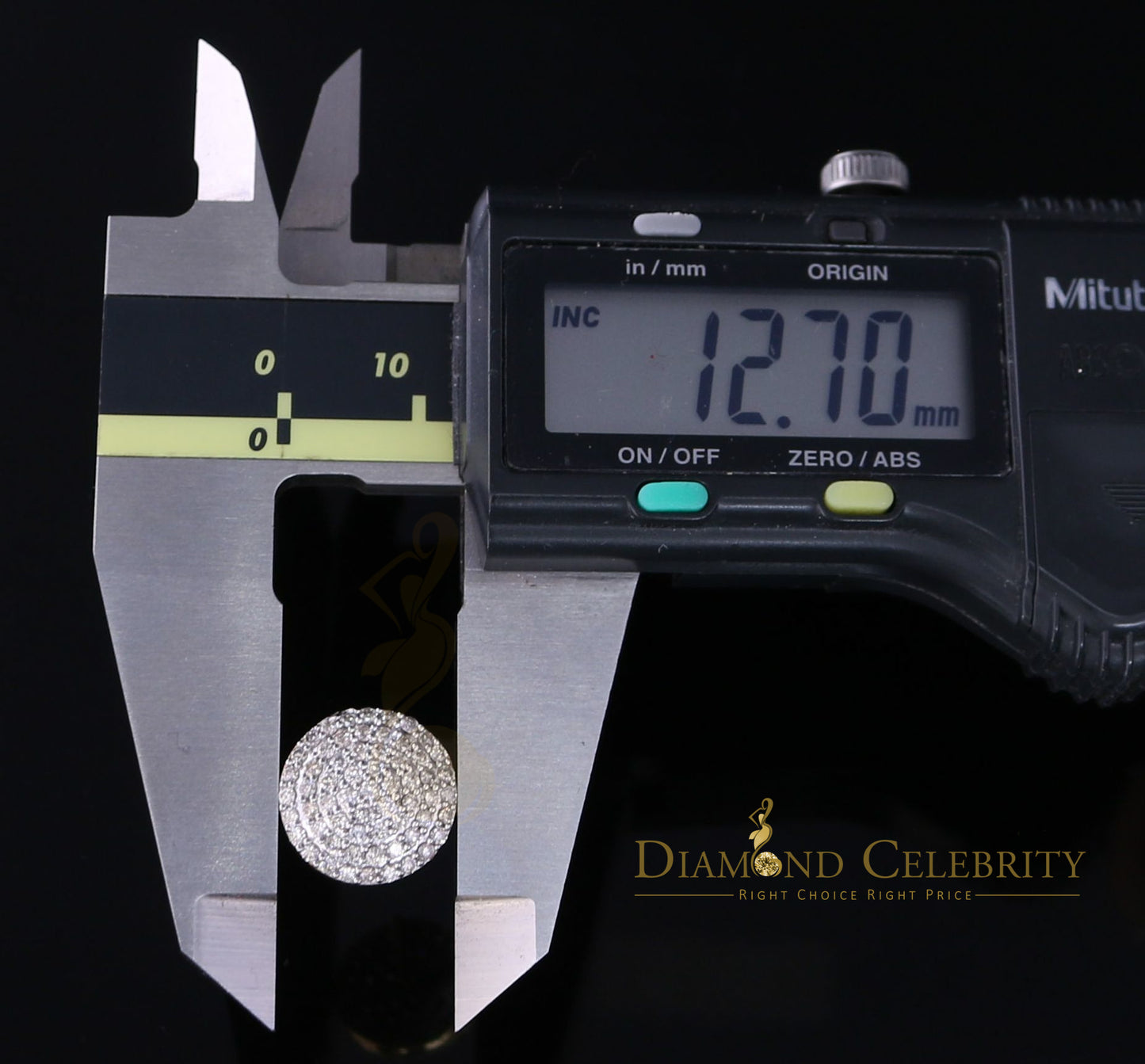 DiamondCelebritees 10K Real Yellow Gold Real Diamond 1.25CT Men's/Women's Stud Round Earring