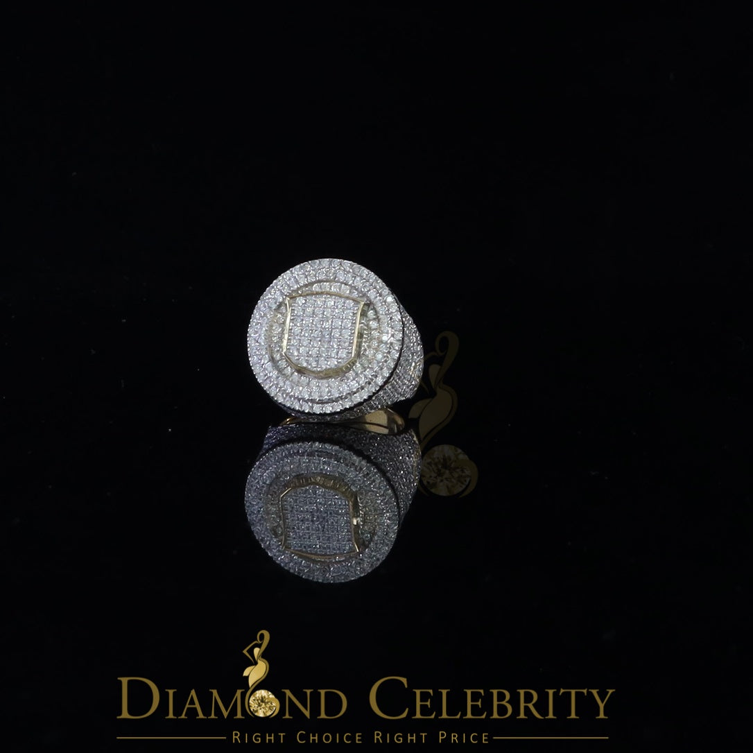 DiamondCelebritees White Sterling Silver11.50ct Cubic Zirconia Men's Adjustable Ring SZ 9.5 to11.5