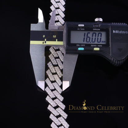 Diamondcelebritees  Manoco Men's Bracelet 925 Silver White 16ct Moissanite size 8.5inch & Width 16mm