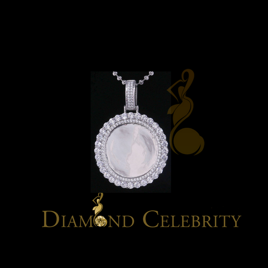 DiamondCelebritees White Charm 925 Sterling Silver Round Shape Pendant with15.09ct Cubic Zirconia