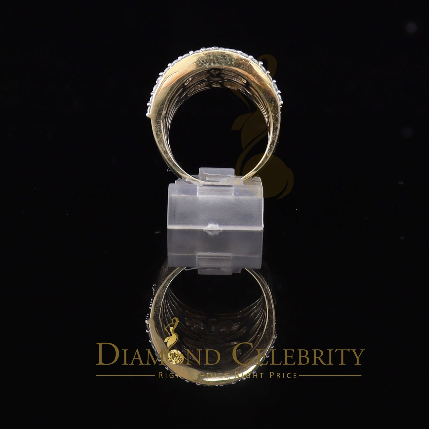 DiamondCelebritees 7.75ct Round/Baguette Cubic Zirconia Cocktail Yellow Sterling Silver Ring Size 7