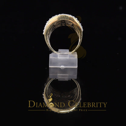 DiamondCelebritees 7.75ct Round/Baguette Cubic Zirconia Cocktail Yellow Sterling Silver Ring Size 7
