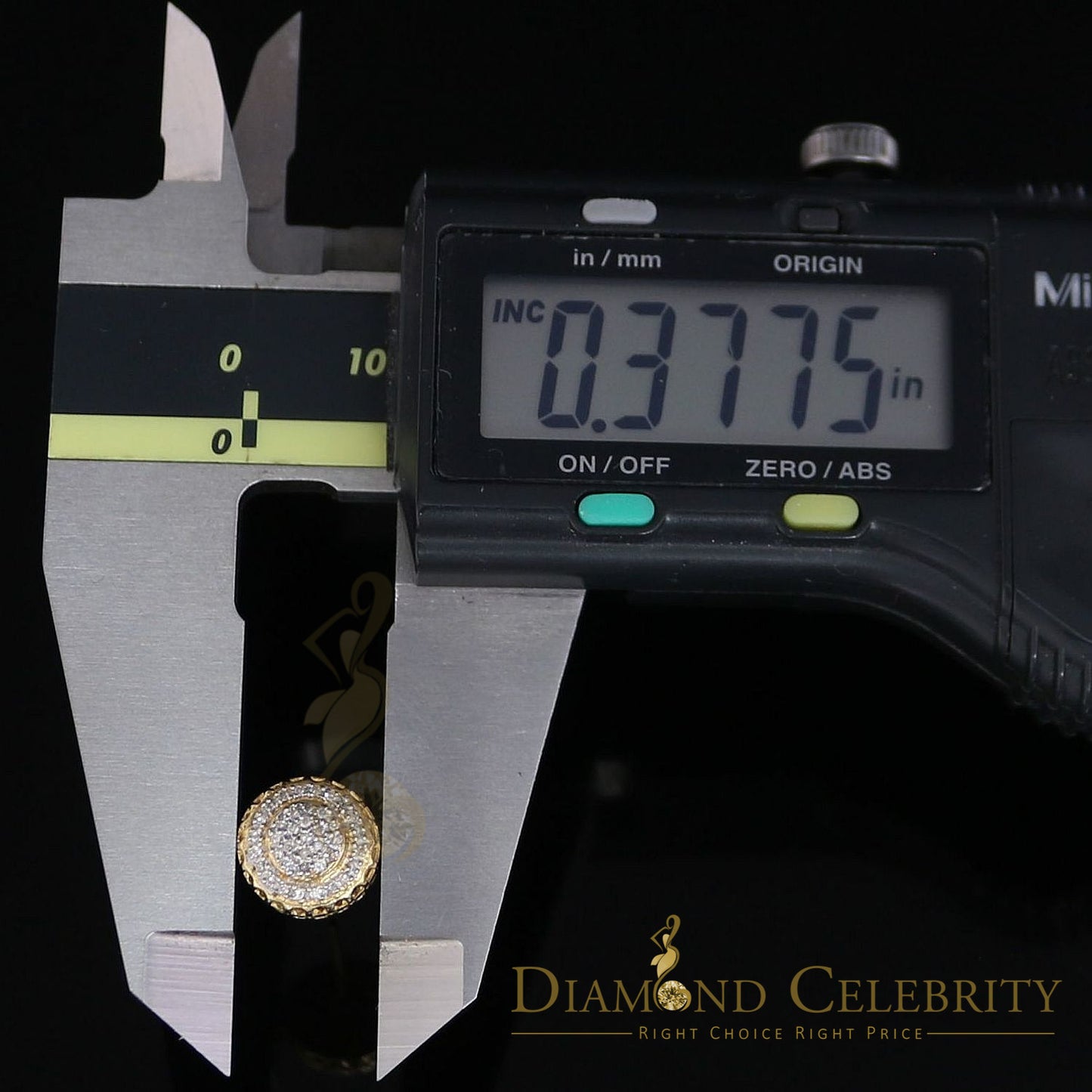 DiamondCelebritees 925 Sterling Silver 0.20ct Diamond For Women's/ Men's Yellow Stud Round Earrings