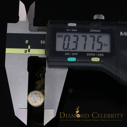 DiamondCelebritees 925 Sterling Silver 0.20ct Diamond For Women's/ Men's Yellow Stud Round Earrings