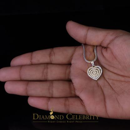 DiamondCelebritees  Promise White Sterling Silver HEART Shape Pendant with 0.87ct Cubic Zirconia
