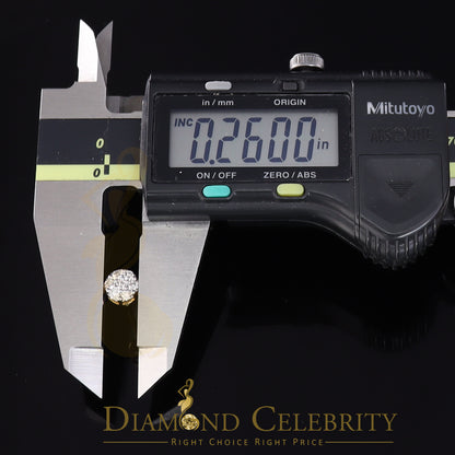 DiamondCelebritees0.50 CT Real Diamond with 10K Real Yellow Gold with Round Stud Earrings