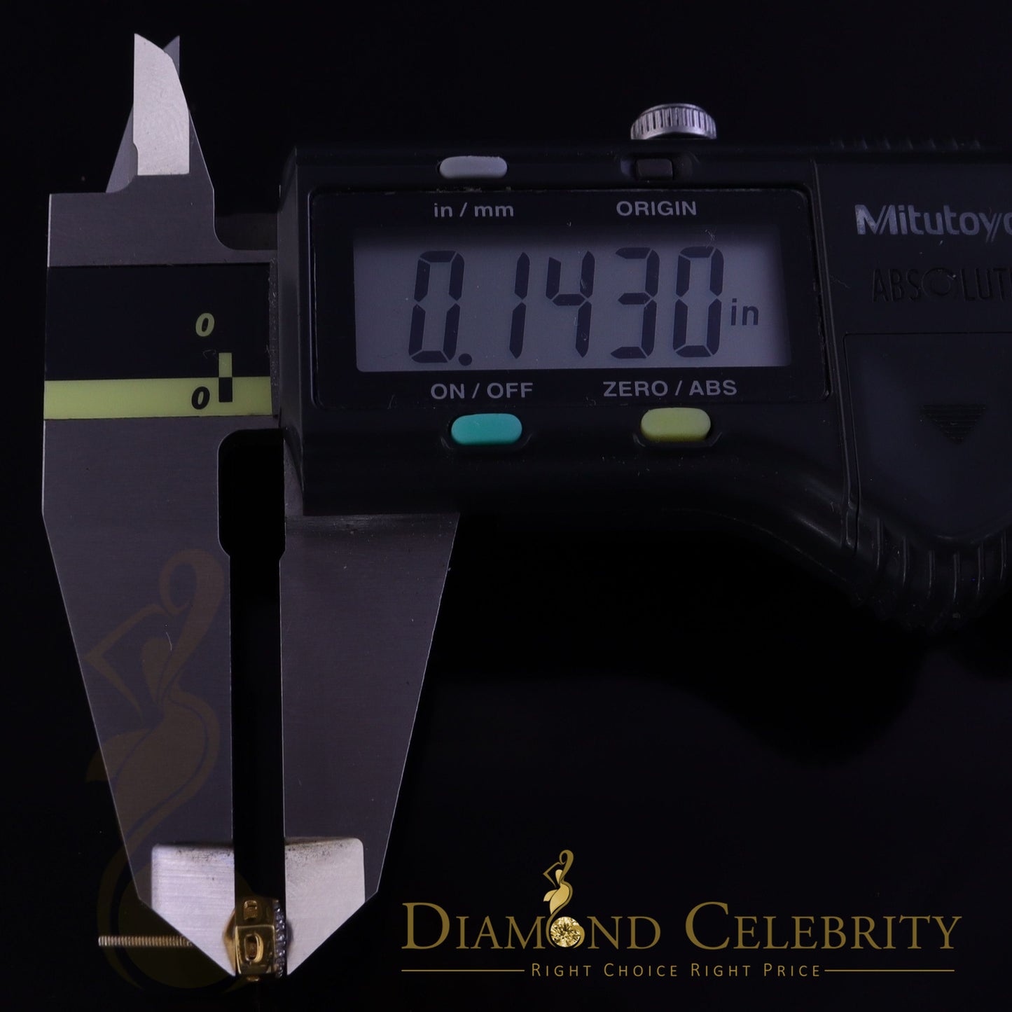 DiamondCelebritees  925 Yellow Silver 0.38ct Cubic Zirconia Women's & Men Hip Hop Hexagon Earrings