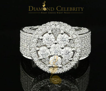 DiamondCelebritees White 925 Silver Sterling 14.00ct Round Cubic Zirconia Fashion Men's Ring SZ9.5