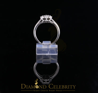 DiamondCelebritees 0.05 CT Real Diamond 925 Sterling Silver White Luxury Womens Floral Ring Size 7