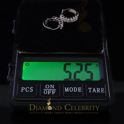 Diamondcelebritees 2.00ct Moissanite Princess White 925 Sterling Silver Women's Hoop Earrings