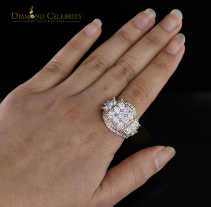DiamondCelebritees 925 Sterling Yellow Silver 7.76ct Cubic Zirconia Square Engagement Women's Ring Size 9