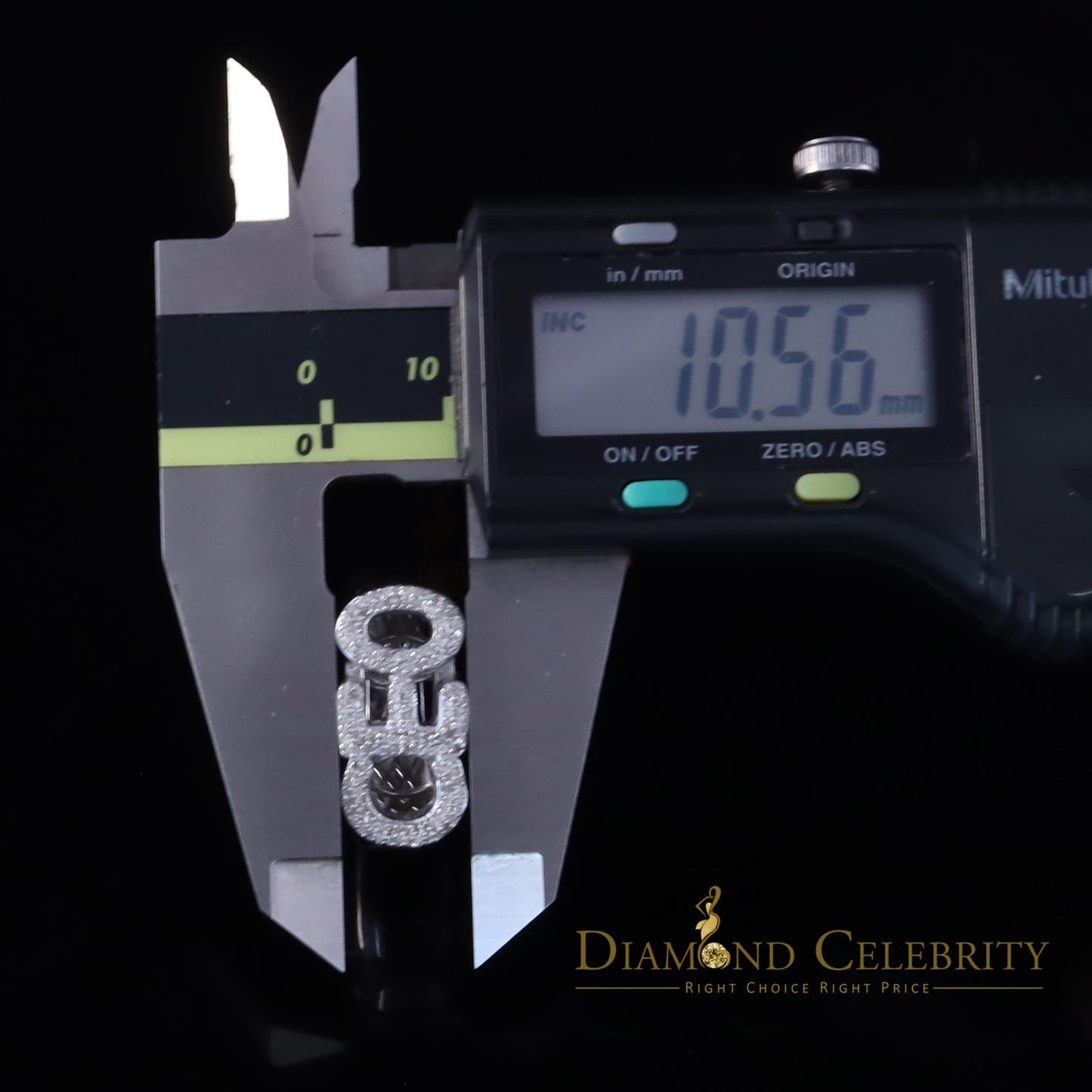 DiamondCelebritees Stylish 925 White Silver 0.40ct Real Micro Diamond Men's "CEO" word Ring SZ 8