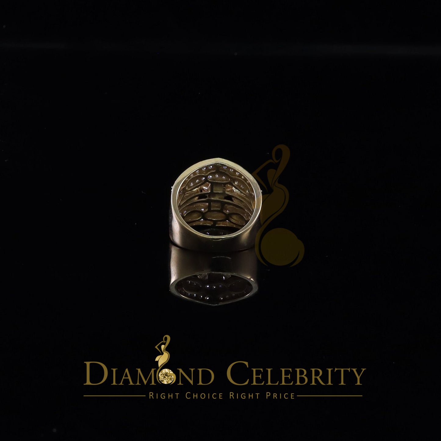 DiamondCelebritees Women's 6.00ct. Cubic Zirconia 925 Yellow Sterling Silver Floral Ring Size 8.5