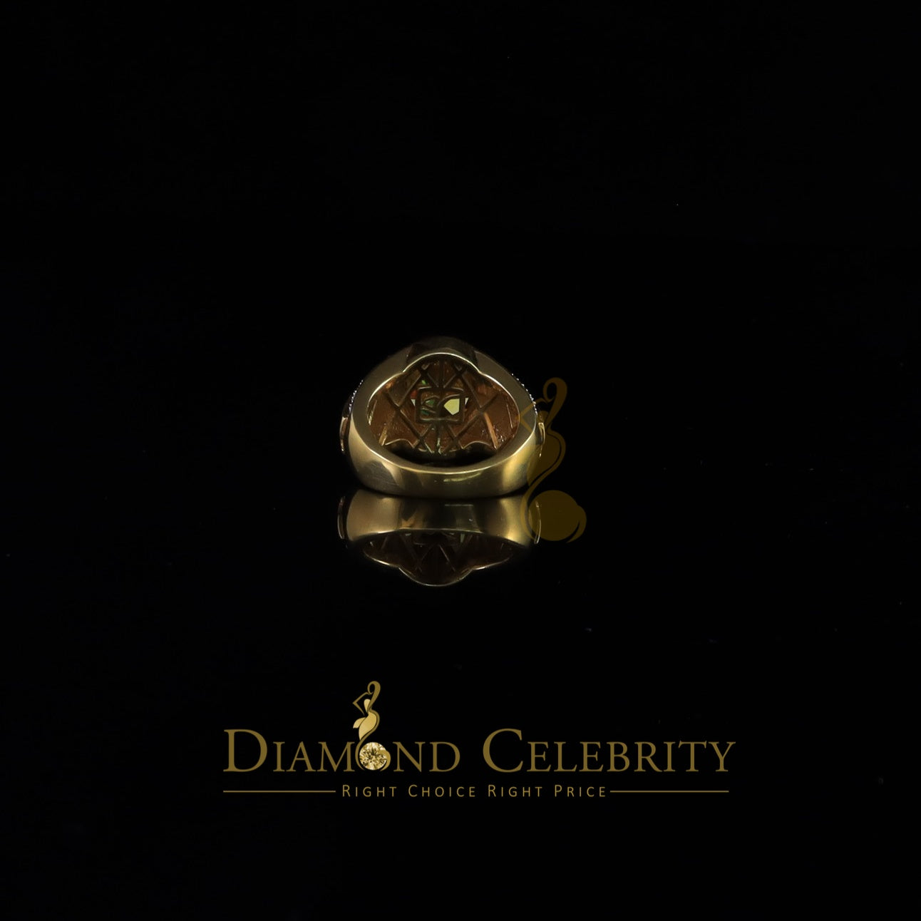 DiamondCelebritees 8.10ct 925 Sterling White Silver Oval Cubic Zirconia Men's Ring Size 9