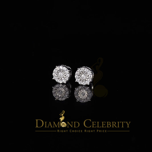 DiamondCelebritees  White Silver 1.12ct Cubic Zirconia 925 Women's & Men's Hip Hop Square Earrings