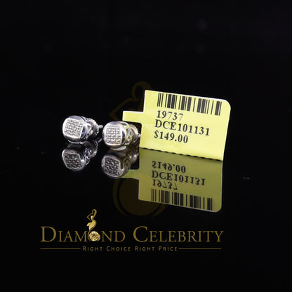 DiamondCelebritees 0.05ct Diamond 925 Sterling Silver White For Women's & Men's Round Stud Earring