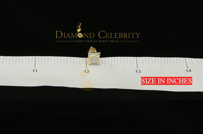 DiamondCelebritees 10K Yellow Real Gold with Real 0.05CT Diamond Men's /Ladies Stud Earring