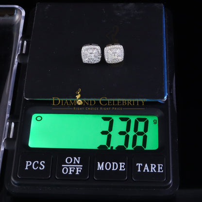 Diamondcelebritees White Square 925 Silver 1.00ct VVS 'D' Moissanite Stud Earring Men's/Womens