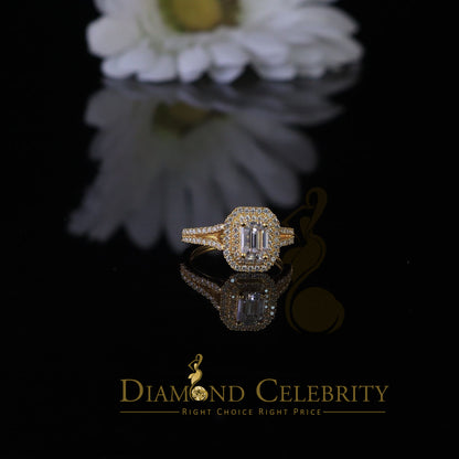 King Of Blings  10K Yellow Gold 2.00CT 'VVS' 'FL' D clr Emerlard Cut Moissonite Womens Ring S/7