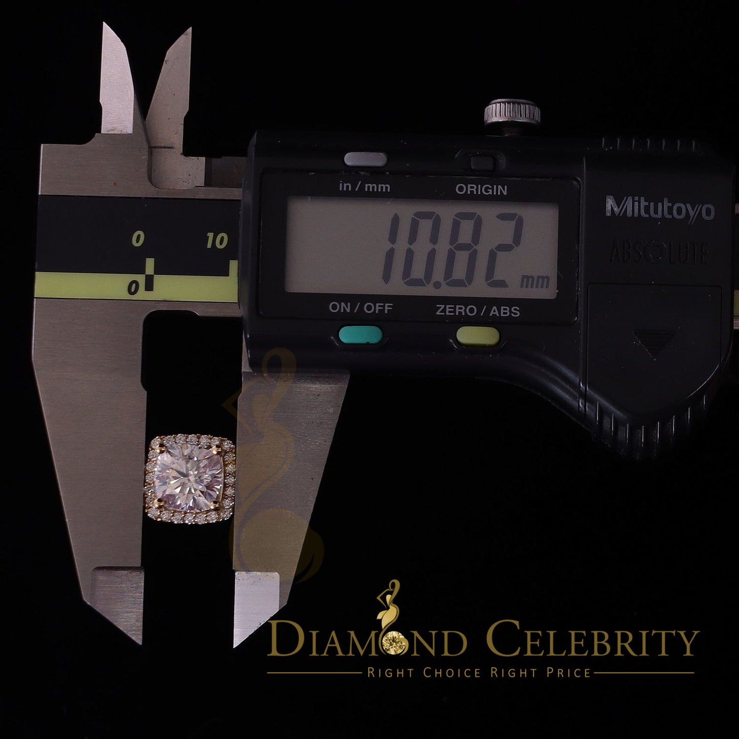 King Of Blings  10K Yellow Gold 3.00CT 'VVS' 'FL' D clr Cushion Cut Moissonite Womens Ring S/7