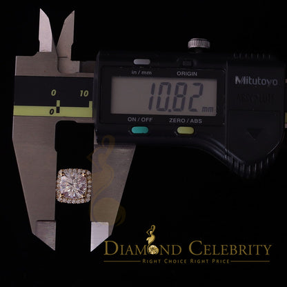 King Of Blings  10K Yellow Gold 3.00CT 'VVS' 'FL' D clr Cushion Cut Moissonite Womens Ring S/7
