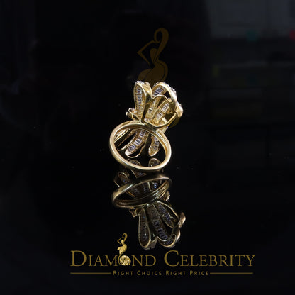 DiamondCelebritees 4.20ct Cubic Zirconia In 925 Sterling Yellow Silver Cocktail Womens Ring Size 9