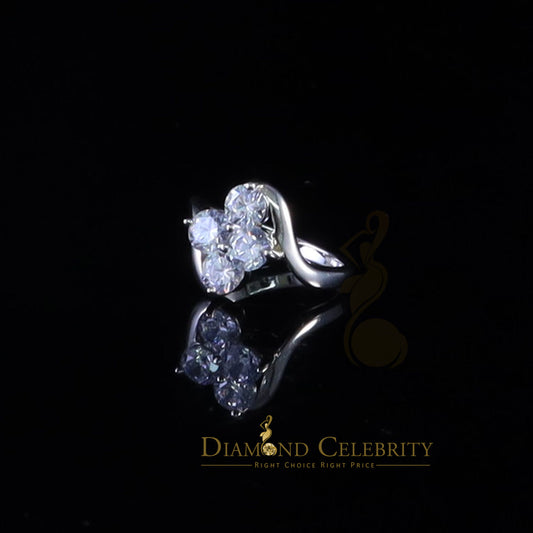 DiamondCelebritees 925 White Silver 1.25ct Cubic Zirconia 4 Stone Engagement Womens Ring Size 7