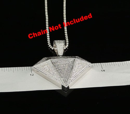 DiamondCelebritees  0.33ct Genuine Diamond Stones Diamond Shape 925 Sterling White Silver Pendant