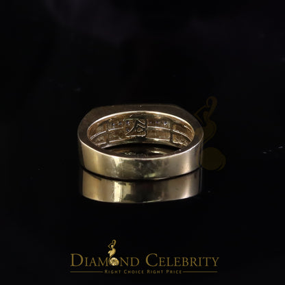 DiamondCelebritees Sterling Mens 0.81ct Yellow Cubic Zirconia Silver Rectangle Fashion Ring Size 9