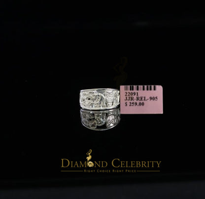 DiamondCelebritees Religious White 925 Sterling Silver Open Lucky Symbol Band Women's Ring SZ 7
