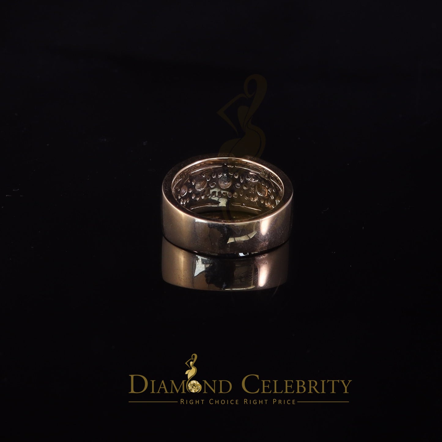 DiamondCelebritees 0.14 ct Sterling Yellow Silver Round 925 CZ Men Rings Engagement Size 9.00