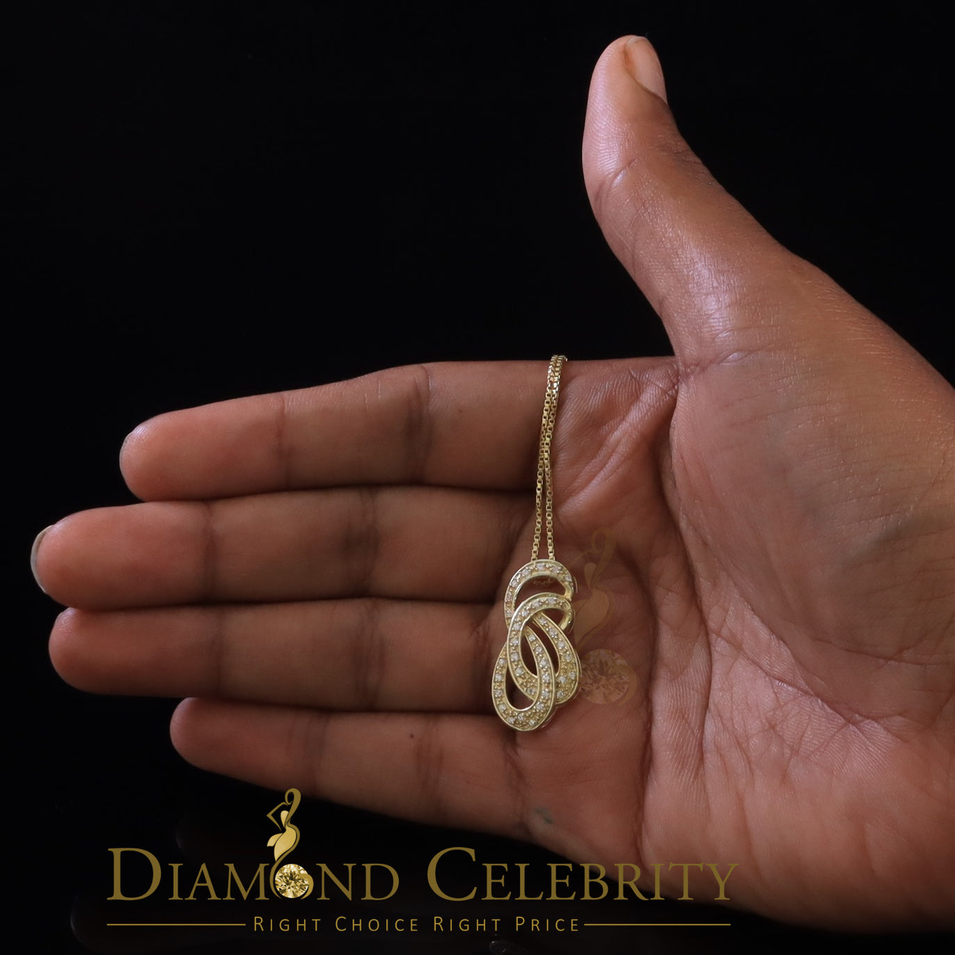 DiamondCelebritees Promising Yellow Sterling Silver Charm FASHION Pendant 0.28ct Cubic Zirconia