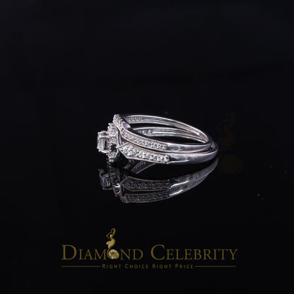 DiamondCelebritees 1.03ct Cubic Zirconia Sterling White Silver Square Bridal Womens style Ring Sz 7