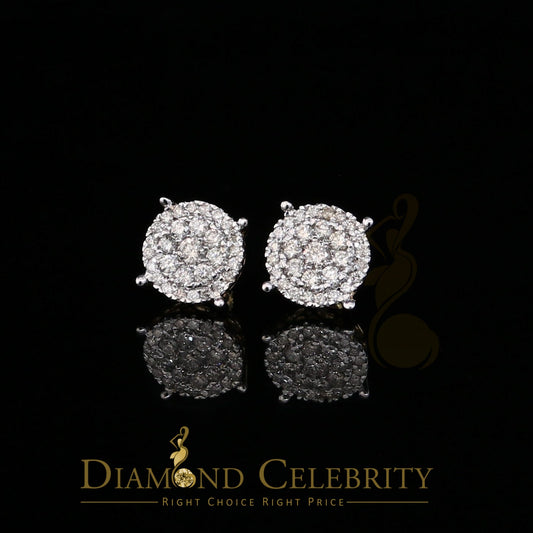 DiamondCelebritees Men's/Women's 10K Real Yellow Gold with 1.20CT Real Diamond Stud Earrings