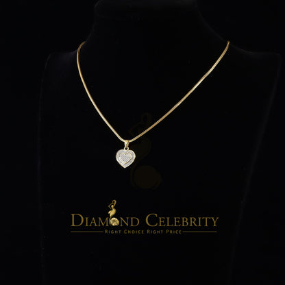 DiamondCelebritees  Real 0.25ct Diamond 925 Sterling Silver HEART Charm Necklace Pendant in Yellow