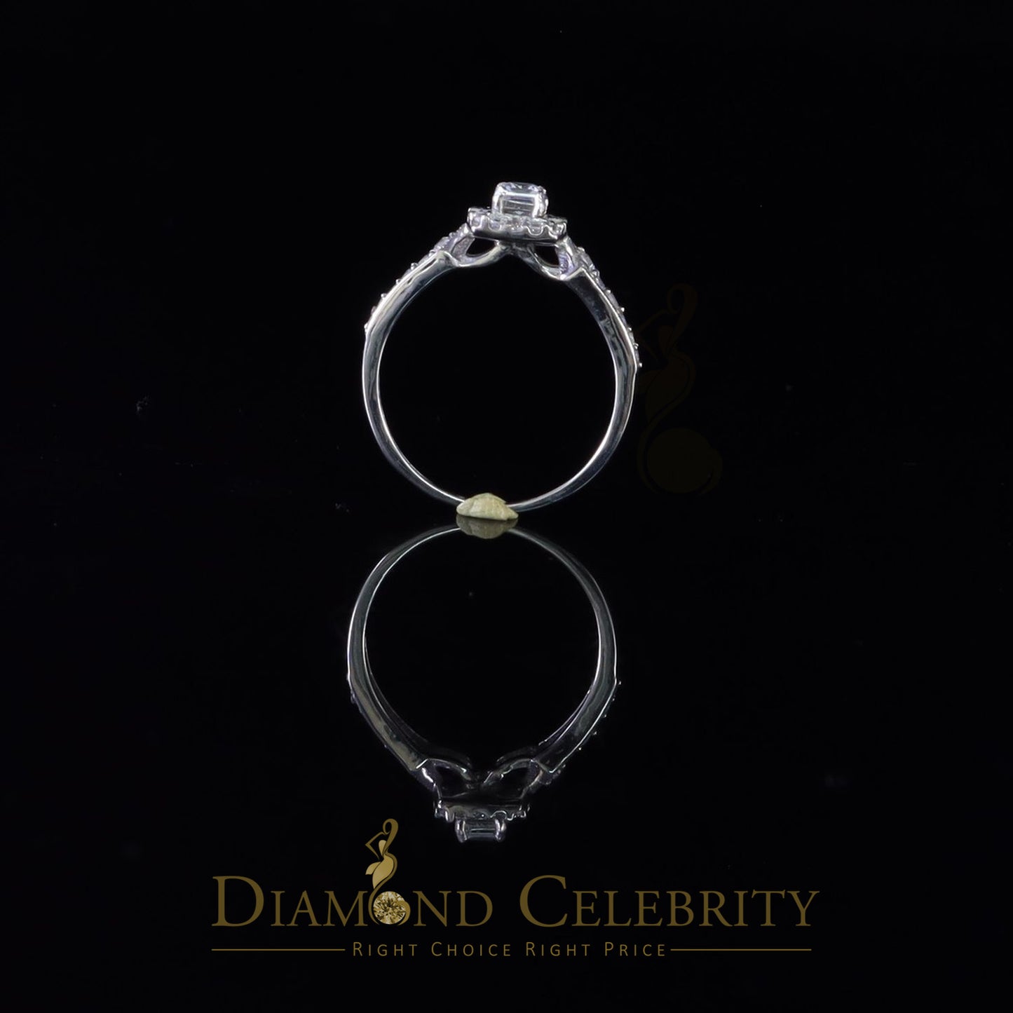 DiamondCelebritees 1.03ct Cubic Zirconia Sterling White Silver Square Bridal Womens style Ring Sz 7