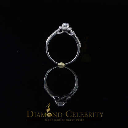 DiamondCelebritees 1.03ct Cubic Zirconia Sterling White Silver Square Bridal Womens style Ring Sz 7