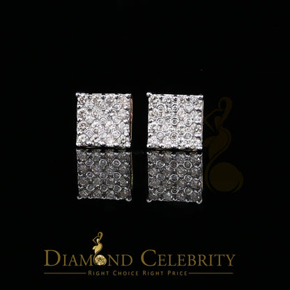 DiamondCelebritees 10K Real Yellow Gold with 1.00CT Real Diamond Men's/Women's Stud Earrings