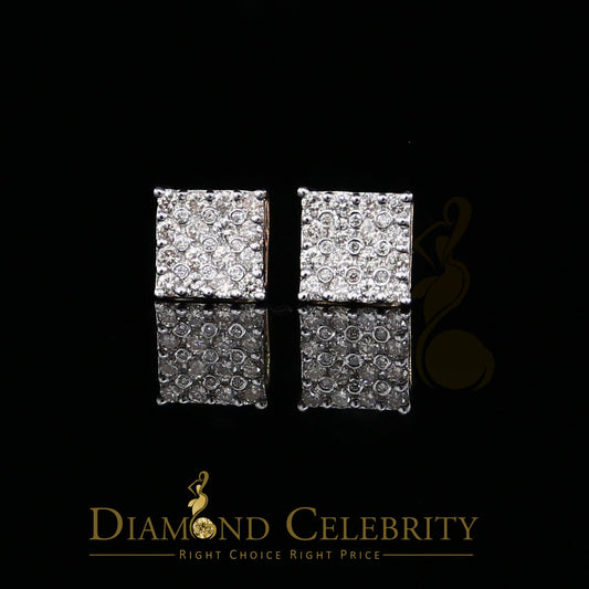 DiamondCelebritees 10K Real Yellow Gold with 1.00CT Real Diamond Men's/Women's Stud Earrings