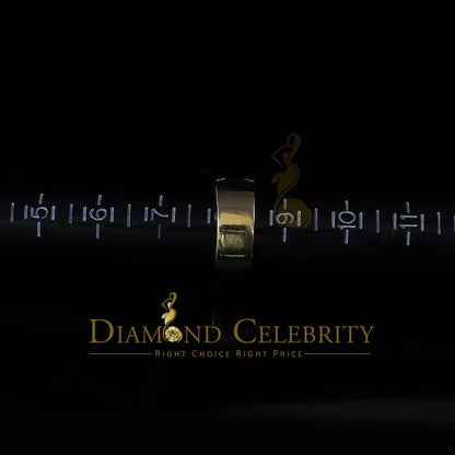 DiamondCelebritees Sterling Yellow Silver 4.50ct Cubic Zirconia ROUND Band Men's Ring Size 8.5