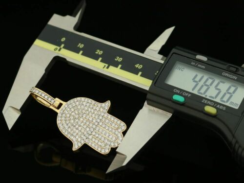 DiamondCelebritees Promise Yellow Sterling silver "HAMSA" Shape Pendant with 3.38ct Cubic Zirconia