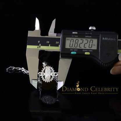 Diamondcelebritees Virgin Merry CZ 925 Sterling Silver White Oval Shape Women's Religious Bracelet