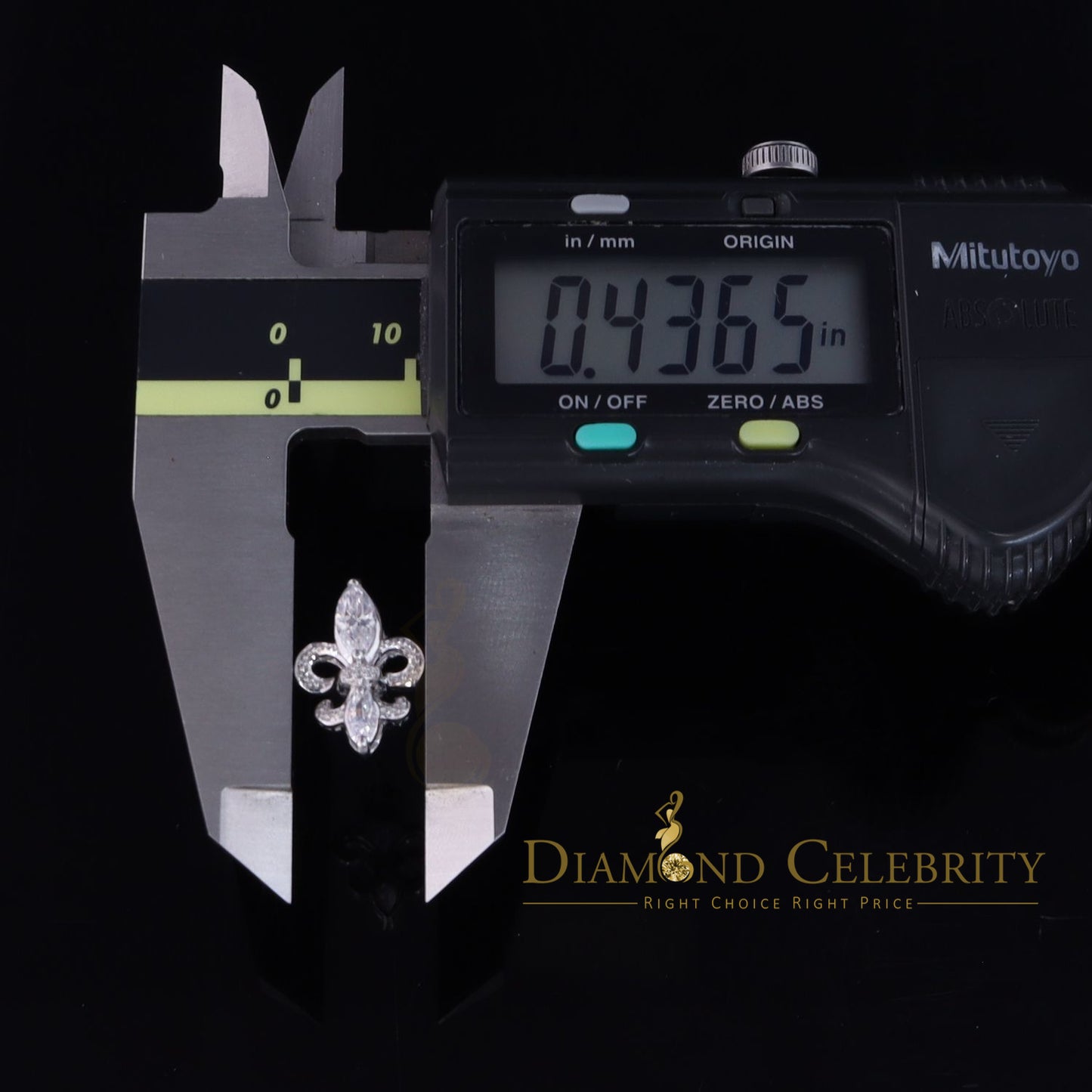 DiamondCelebritees  925 White Silver Womens Fleur de Lis Screw Back 2.43ct Cubic Zirconia Earrings