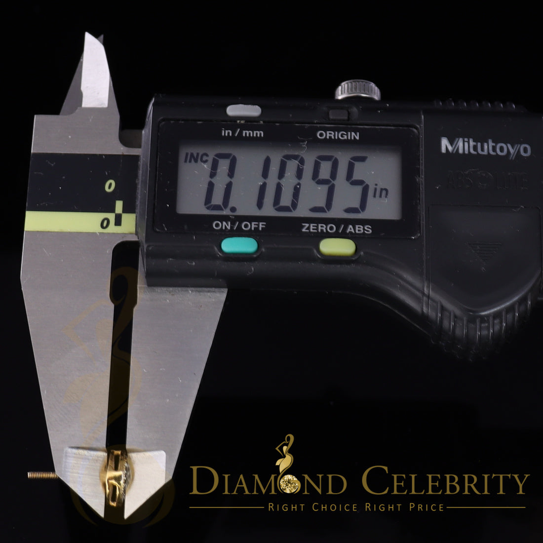 DiamondCelebritees 10K Real Yellow Gold with Real 0.15ct Diamonds Round Stud Earrings