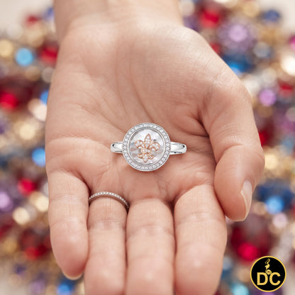 DiamondCelebritees White 0.50ct 925 Sterling Silver Fleur de lis Cubic Zirconia Women's Ring Size 7