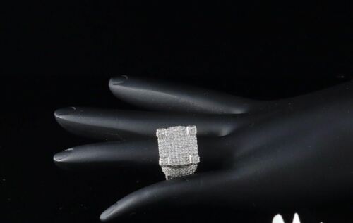 DiamondCelebritees 3.25ct Cubic Zirconia White 925 Silver Square Womens Engagement Ring Size 8
